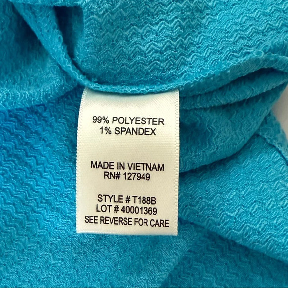 Floral & Ivy Women’s Turquoise Button-Up Blouse, Size M – Lightweight Casual Top - Picture 8 of 12